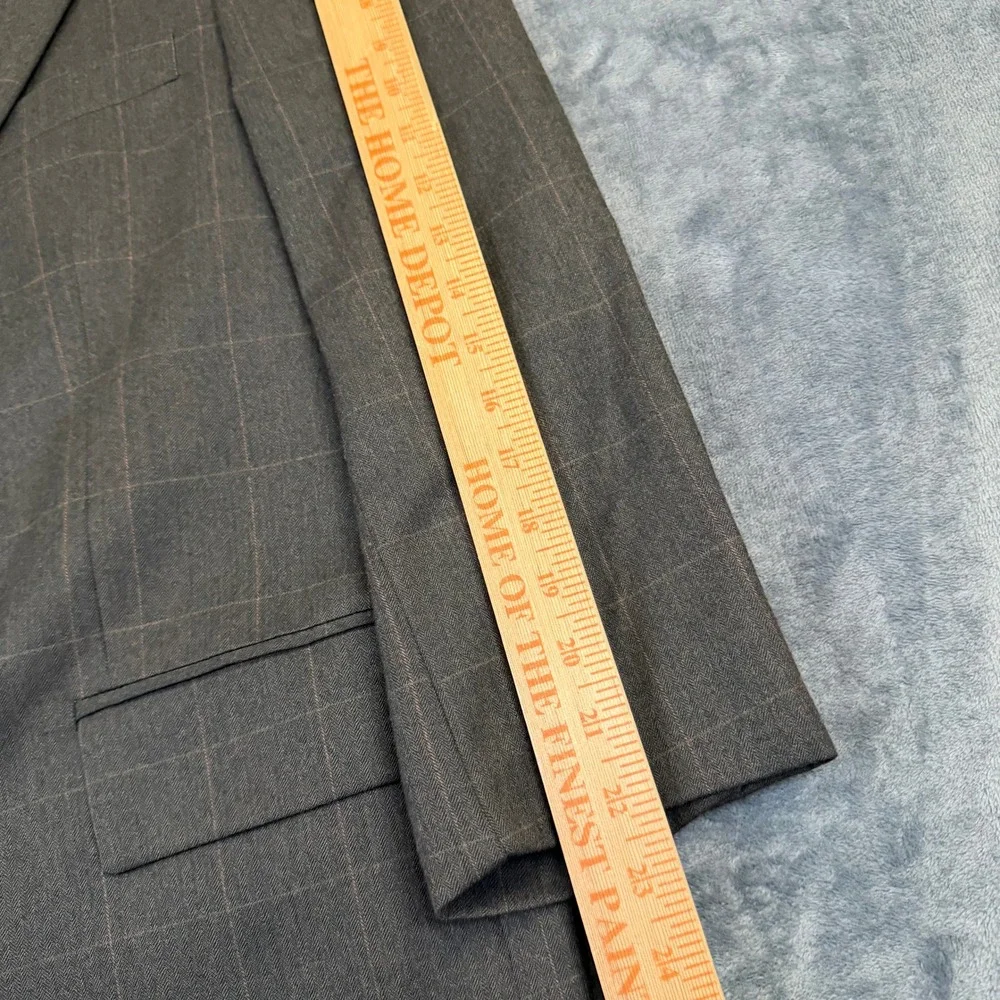 Chaps Ralph Lauren Blazer Mens 42 Regular Brown Wool Herringbone Windowpane